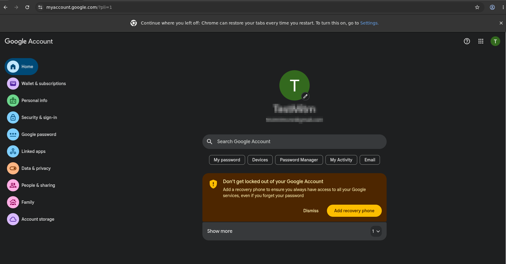 Authenticated Google account in a CDP exposed Chrome
